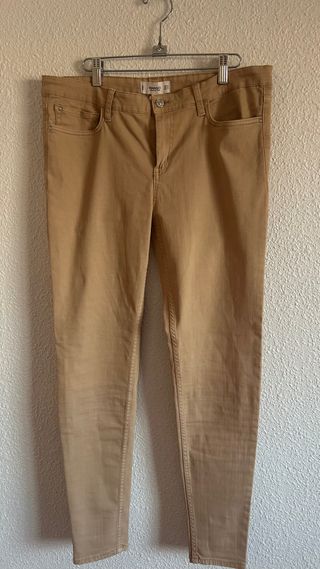 Pantalón vaquero Mango beige talla M