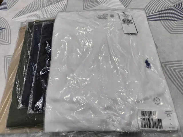 Camisetas Polo Ralph Lauren L (Blancas y Verdes)