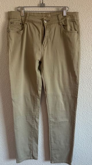 Pantalón largo mujer beige