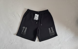 Trapstar Shorts Negros con Diamantes