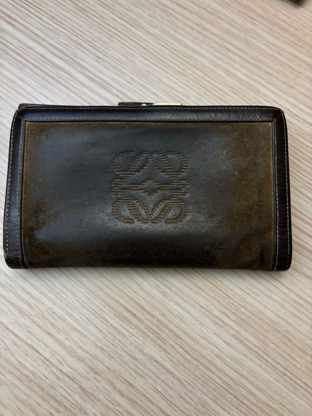 Cartera Loewe Piel Marrón y Negra