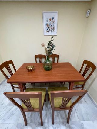 Mesa comedor y 6 sillas madera