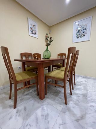Mesa comedor y 6 sillas madera
