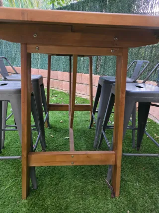 Mesa Jardín Madera Teca y Cerámica