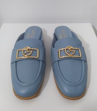 Mocassini Gattinoni donna blu e oro