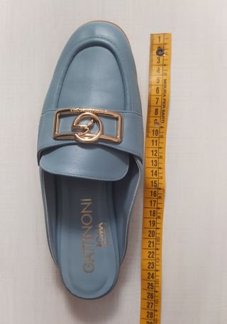 Mocassini Gattinoni donna blu e oro