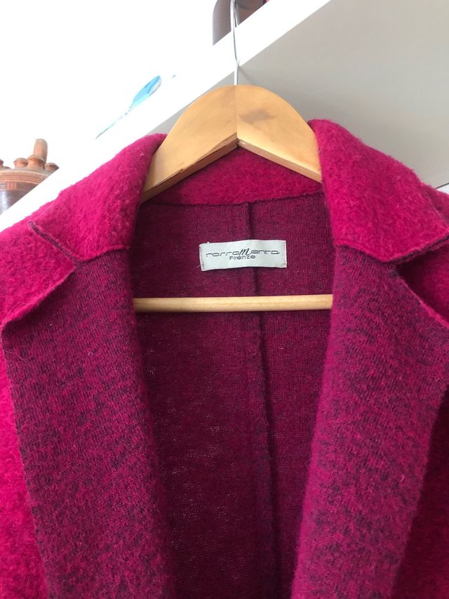 Abrigo de lana magenta Made in Italy