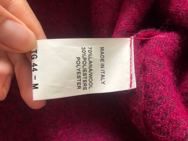 Abrigo de lana magenta Made in Italy