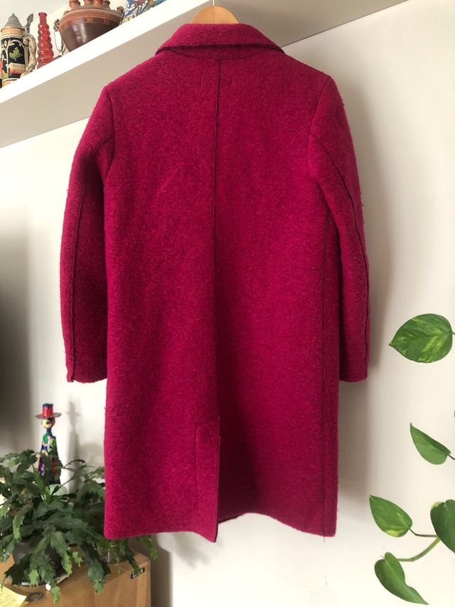 Abrigo de lana magenta Made in Italy