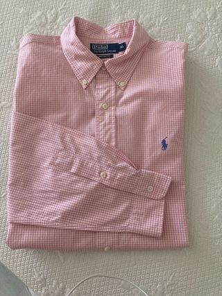 Camisa Polo Ralph Lauren cuadros rosa XL
