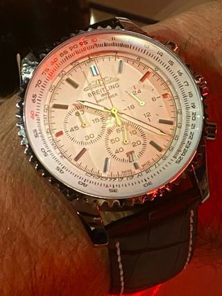 Orologio Breitling Cronografo Quadrante Bianco