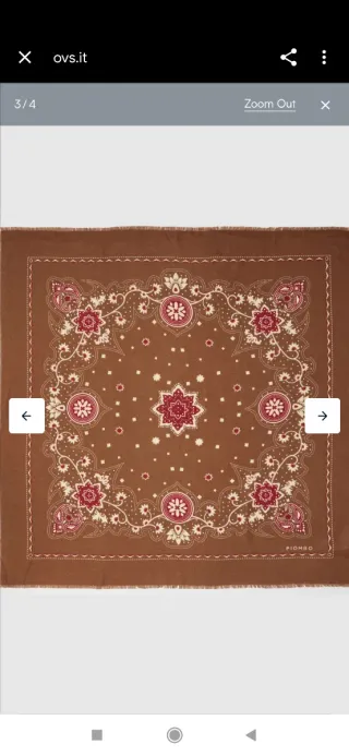 Foulard OVS marrone con fantasia rossa