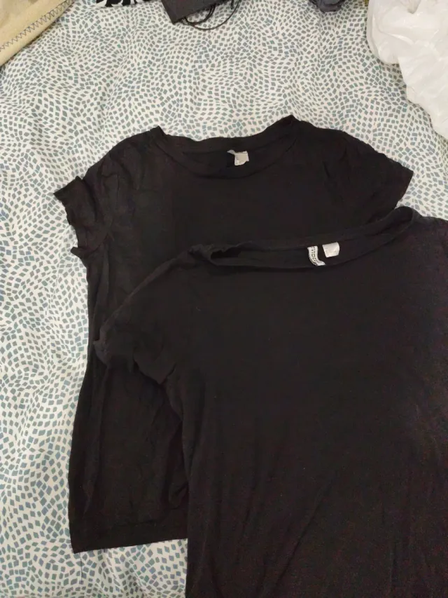 Pack 2 Camisetas Básicas Negras Talla L