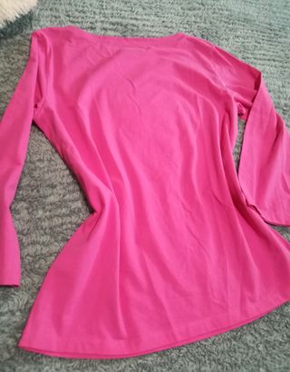 Camiseta rosa algodón gato bandana Talla L