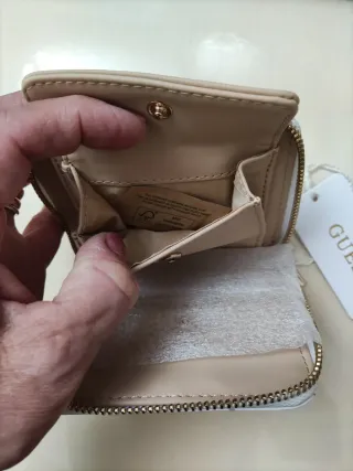 Portafoglio Guess Bianco Logo Grigio