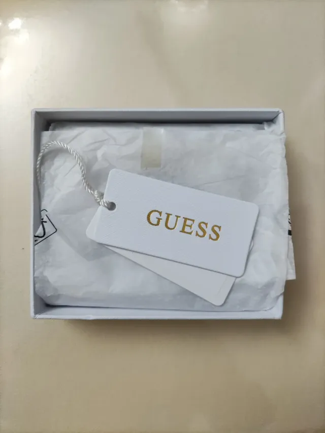 Portafoglio Guess Bianco Logo Grigio