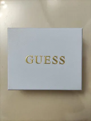 Portafoglio Guess Bianco Logo Grigio