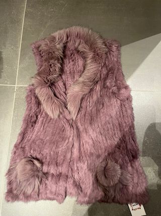 Chaleco de pelo rosa/morado