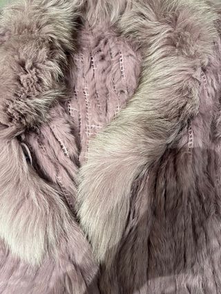 Chaleco de pelo rosa/morado