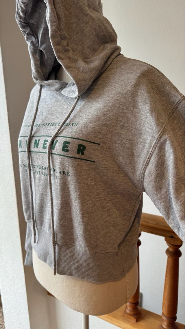 Sudadera gris con capucha - M