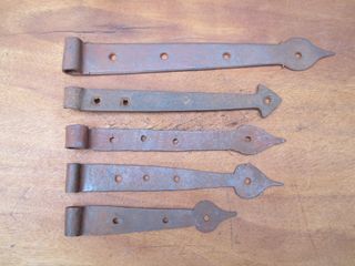 Bisagras antiguas de forja, lote 5 piezas.