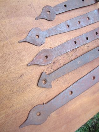 Bisagras antiguas de forja, lote 5 piezas.