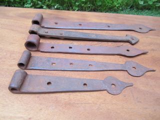 Bisagras antiguas de forja, lote 5 piezas.