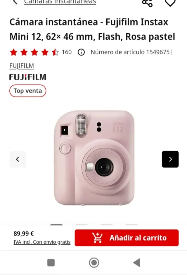 Cámara Fujifilm Instax Mini 8 Rosa