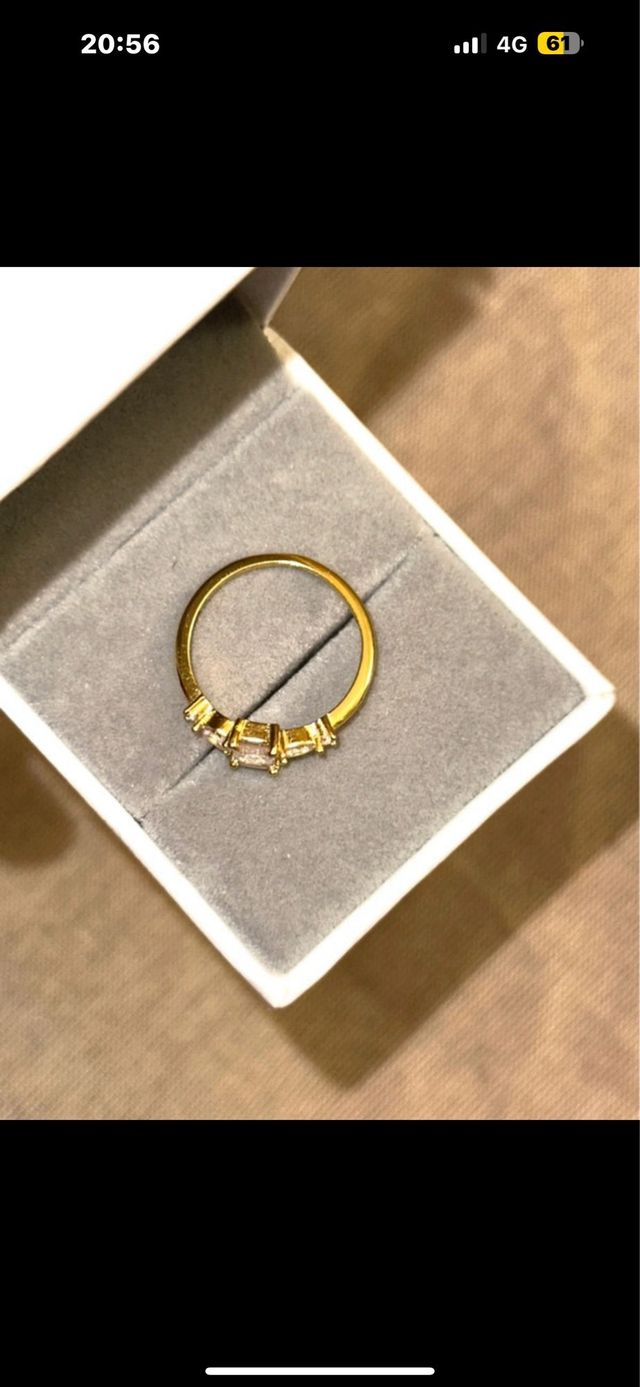 Anello in argento 925 placcato oro 18 con zirconi