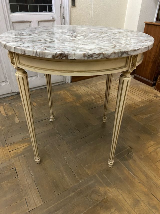 Chollo Mesa auxiliar redonda mármol