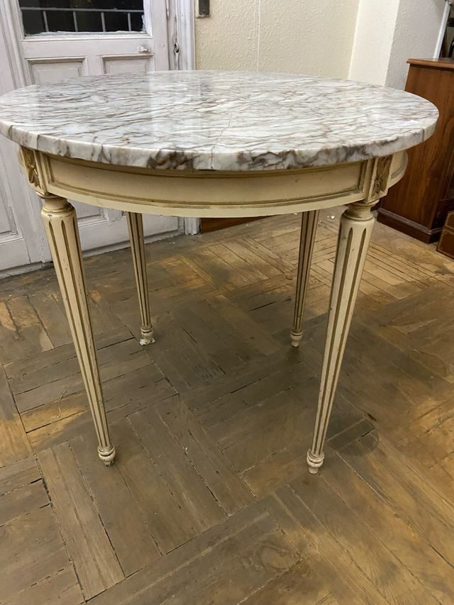 Chollo Mesa auxiliar redonda mármol