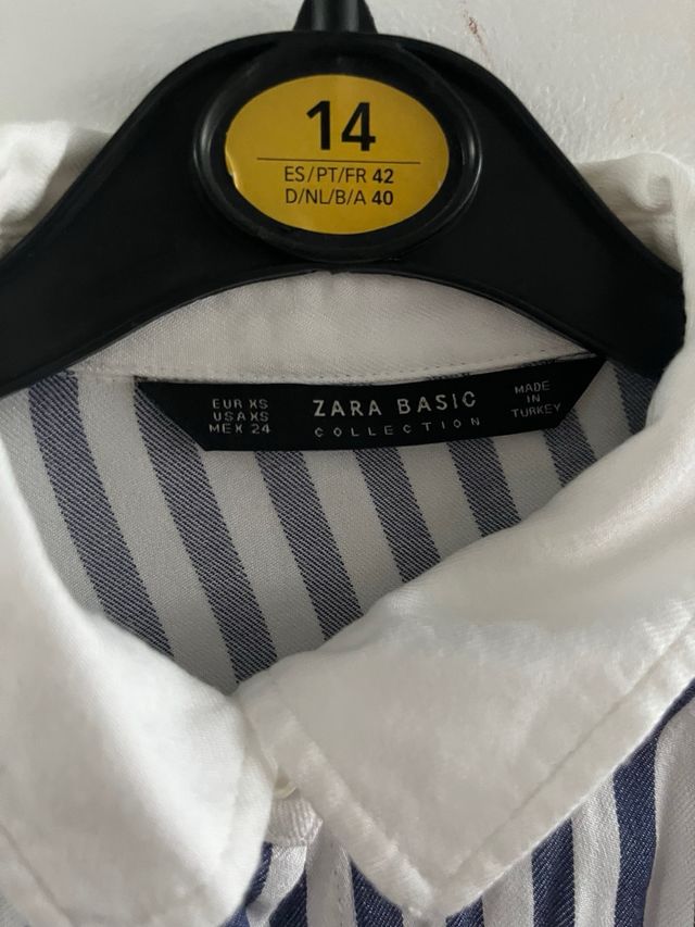 Camisa Zara Rayas Azul y Blancas