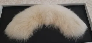 Collo pelliccia ecologica beige/bianco