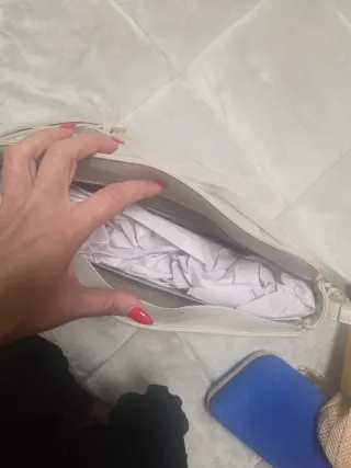 Bolso Zara Beige con Detalles Multicolor