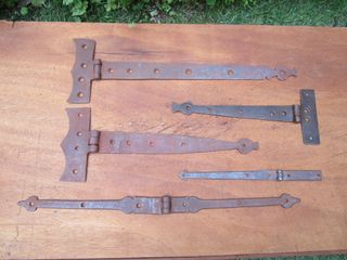 Bisagras antiguas elaboradas, lote 5 piezas.