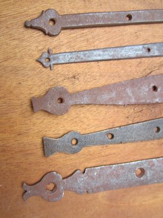 Bisagras antiguas elaboradas, lote 5 piezas.