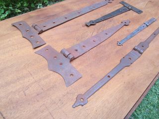 Bisagras antiguas elaboradas, lote 5 piezas.