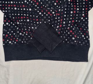 Sudadera Nike Negra Puntos Rojo-Gris Vintage Y2K L