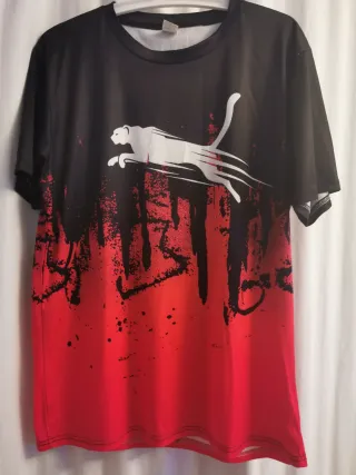 Camiseta Puma Negra y Roja Talla M