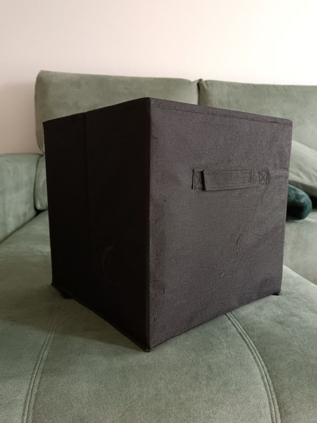 Cesto de tela para almacenaje negro