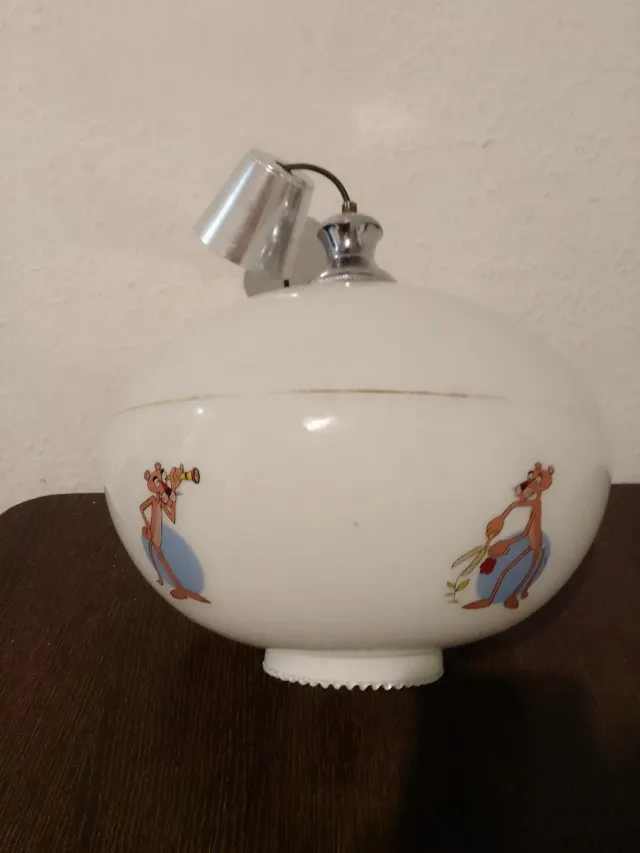 Lámpara Vintage Pantera Rosa Cristal