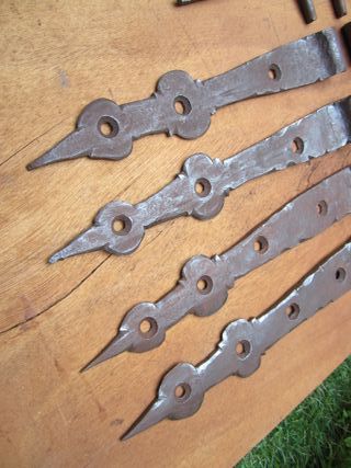 Bisagras antiguas de hierro forjado, 8 piezas.