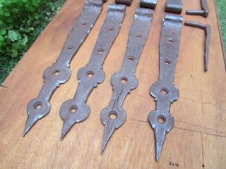 Bisagras antiguas de hierro forjado, 8 piezas.