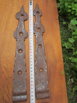 Bisagras antiguas de hierro forjado, 8 piezas.