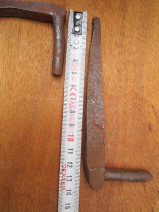 Bisagras antiguas de hierro forjado, 8 piezas.