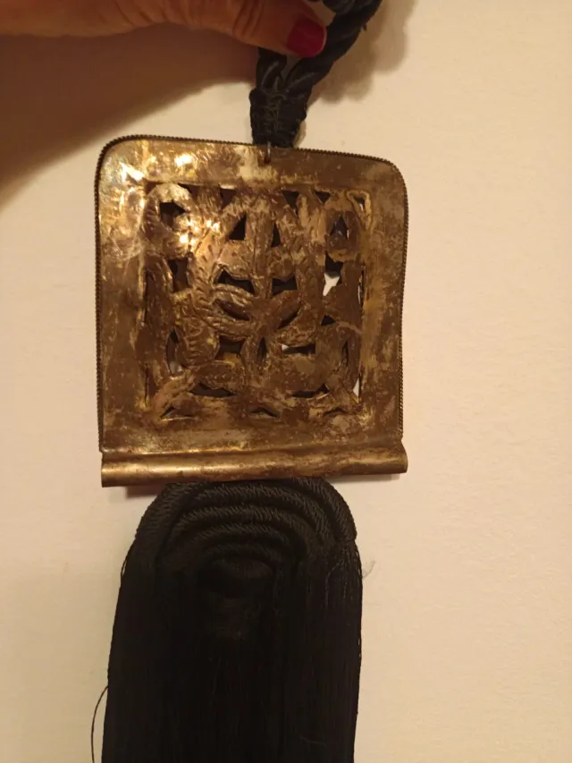 Alzapaños de plata y tela (2 unidades)