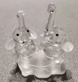 Statuina 2 elefanti in cristallo