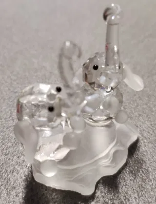 Statuina 2 elefanti in cristallo