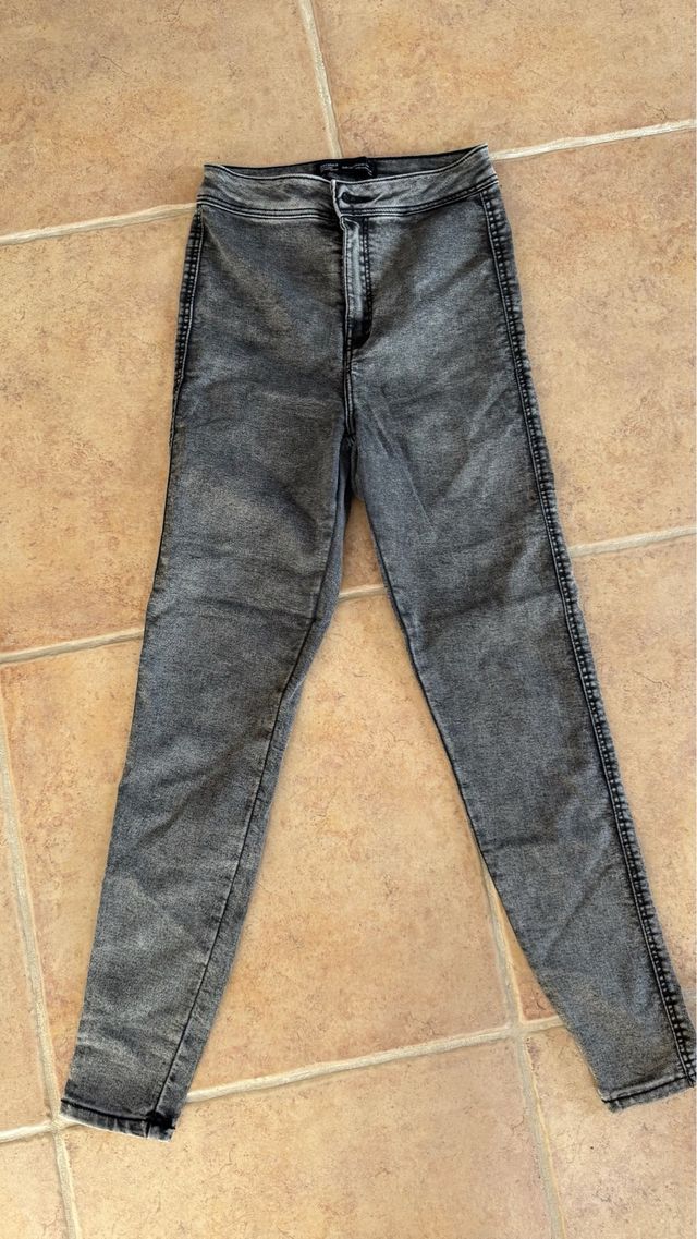 Pantalones pitillos vaqueros grises - XS