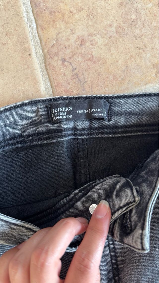 Pantalones pitillos vaqueros grises - XS